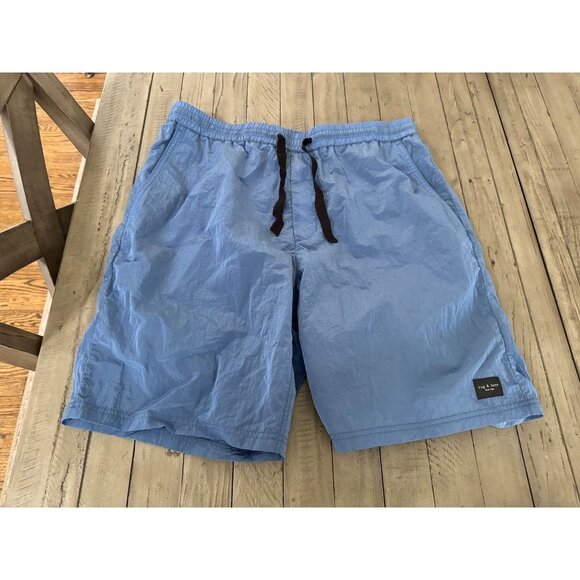 RAG & BONE Barton Nylon Drawstring Shorts In Blue XL - Picture 2 of 4